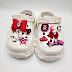 新款洞洞鞋配飾鞋花可拆卸diy鞋裝飾配件鞋扣卡通蝴蝶結批發