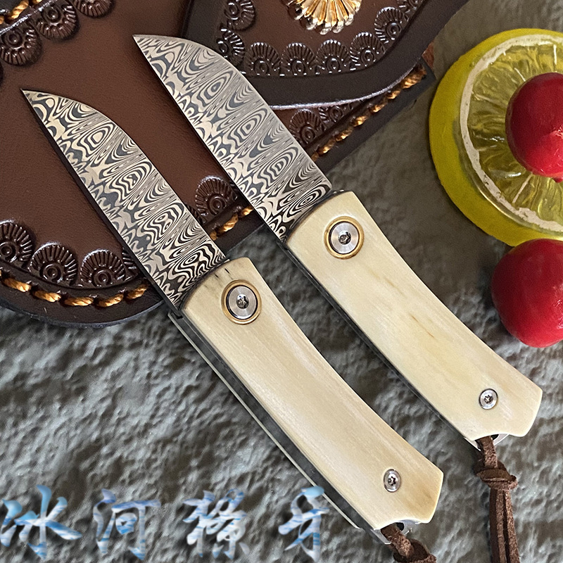 刀 水果刀 刀具 五金 折叠水果刀 猛犸冰牙手柄瑞粉刃材39g配刀套