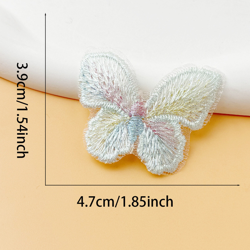 刺繍単層色糸蝶布ステッカー衣類アクセサリーデカール DIY ガーゼスカート漢服頭飾りオーガンザパッチステッカー|undefined