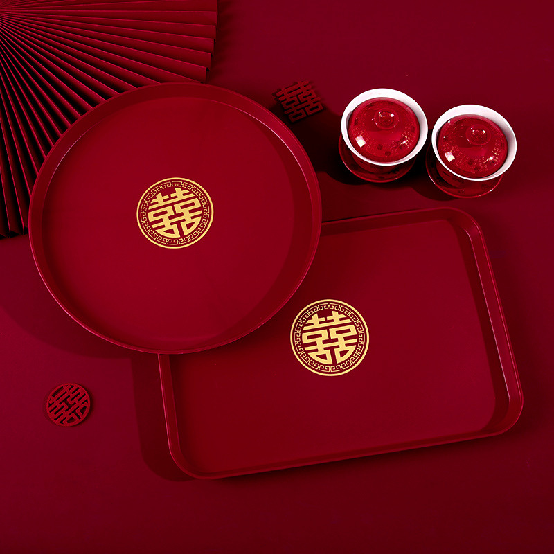 Wedding tray Wedding Red Festive Fruit Ban Wedding Banquet Happy…