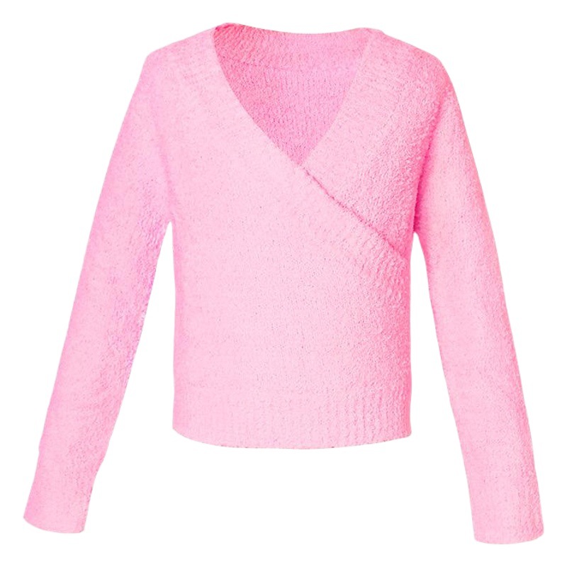 Ropa de práctica de baile para niños suéter pequeño abrigo de manga larga otoño e invierno suéter engrosado ropa exterior ballet danza top de punto