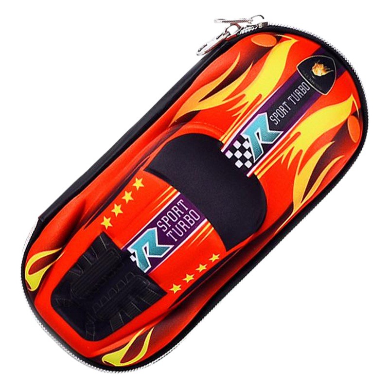 Dibujos Animados simple Eva cremallera multifuncional de tres capas de gran capacidad Caja de papelería en forma de automóvil soporte de pluma multicapa para estudiantes