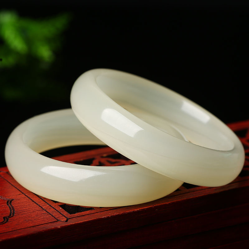 全新天然阿富汗青白玉手镯女款白玉镯子地摊货源会销商务礼品批发