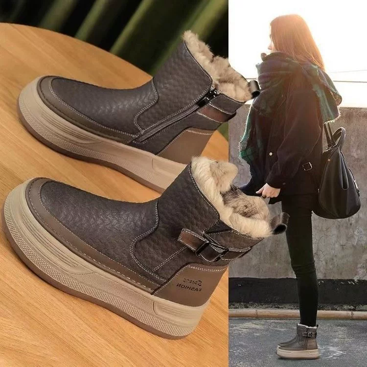 Винтажные меховые сапоги Martin женский 2024 зимний новый корейский стиль