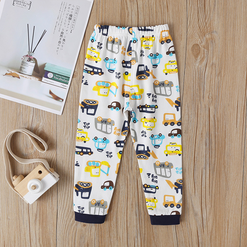 Spring And Autumn Little Children's Long Sleeve T-shirt Blouse And Pants Long Spot Cartoon Autumn Blouse And Pants Yellow Pullover Children's Clothing display picture 8