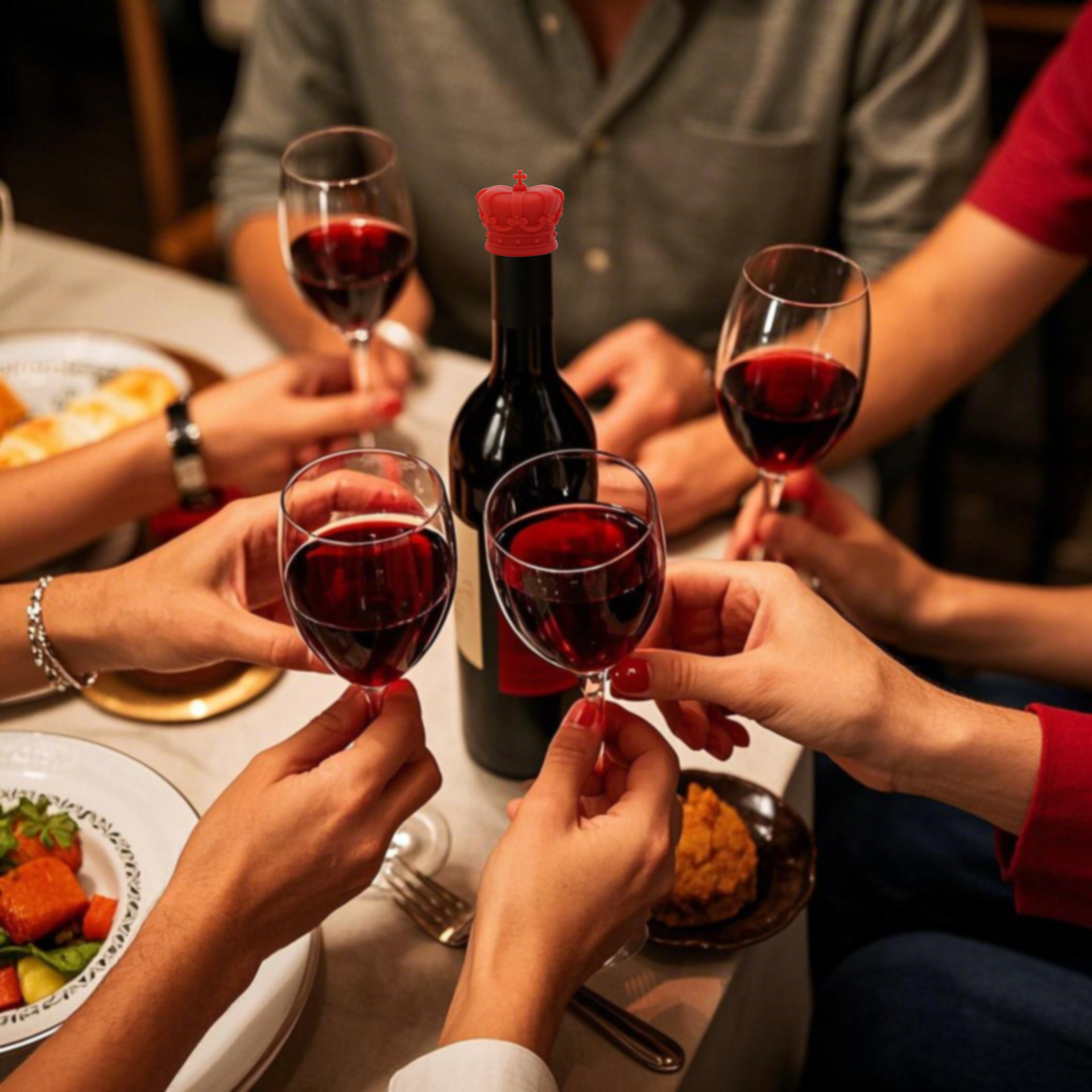 Botellas de vino transfronterizas calientes cubierta de silicona corona tapones de vino rojo a prueba de fugas tapa de botellas de vino fábrica al por mayor