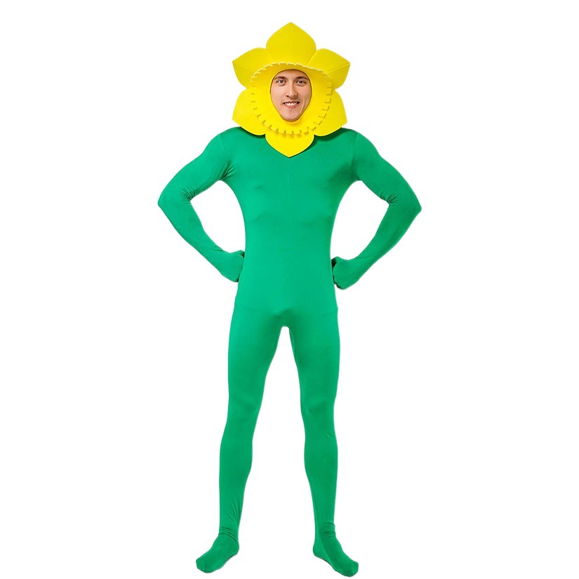 Disfraz de girasol para hombre, atuendo divertido para actuaciones en escenario, disfraz de cosplay, juegos de rol, desfile de moda.