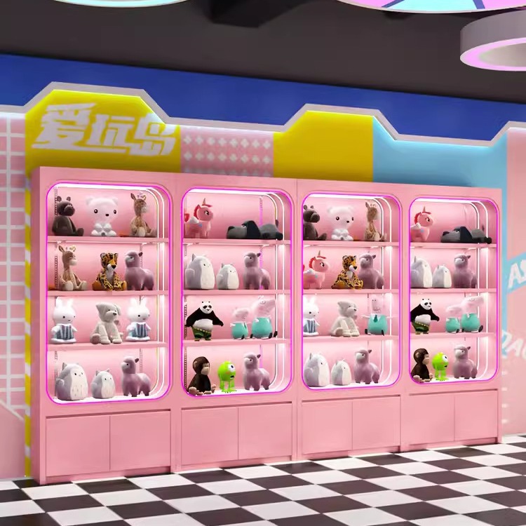 毛绒玩具展示柜动漫城手办礼品兑换货架陈列柜游乐场伴手礼中岛柜