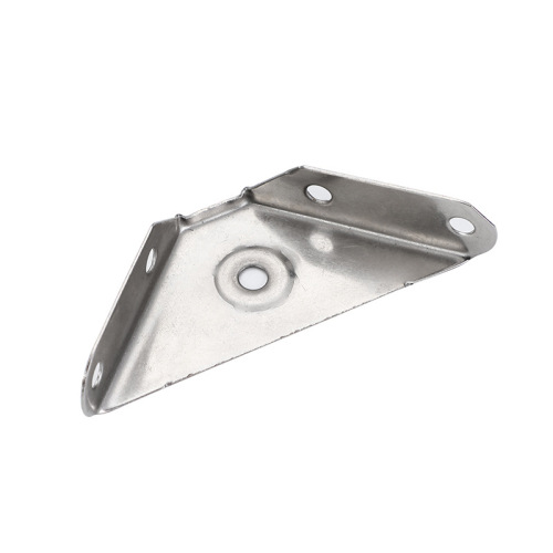Thickened stainless steel hanging code, nickel-plated iron three-sided fixed corner code furniture connector, spray white paint triangle bed corner brace