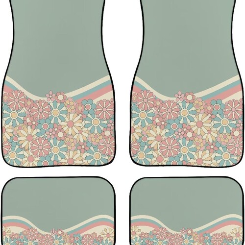 Temu Crystal Fleece Universal Car Mat Carpet Amazon Cross-border JIT American Flower Butterfly Anti-slip