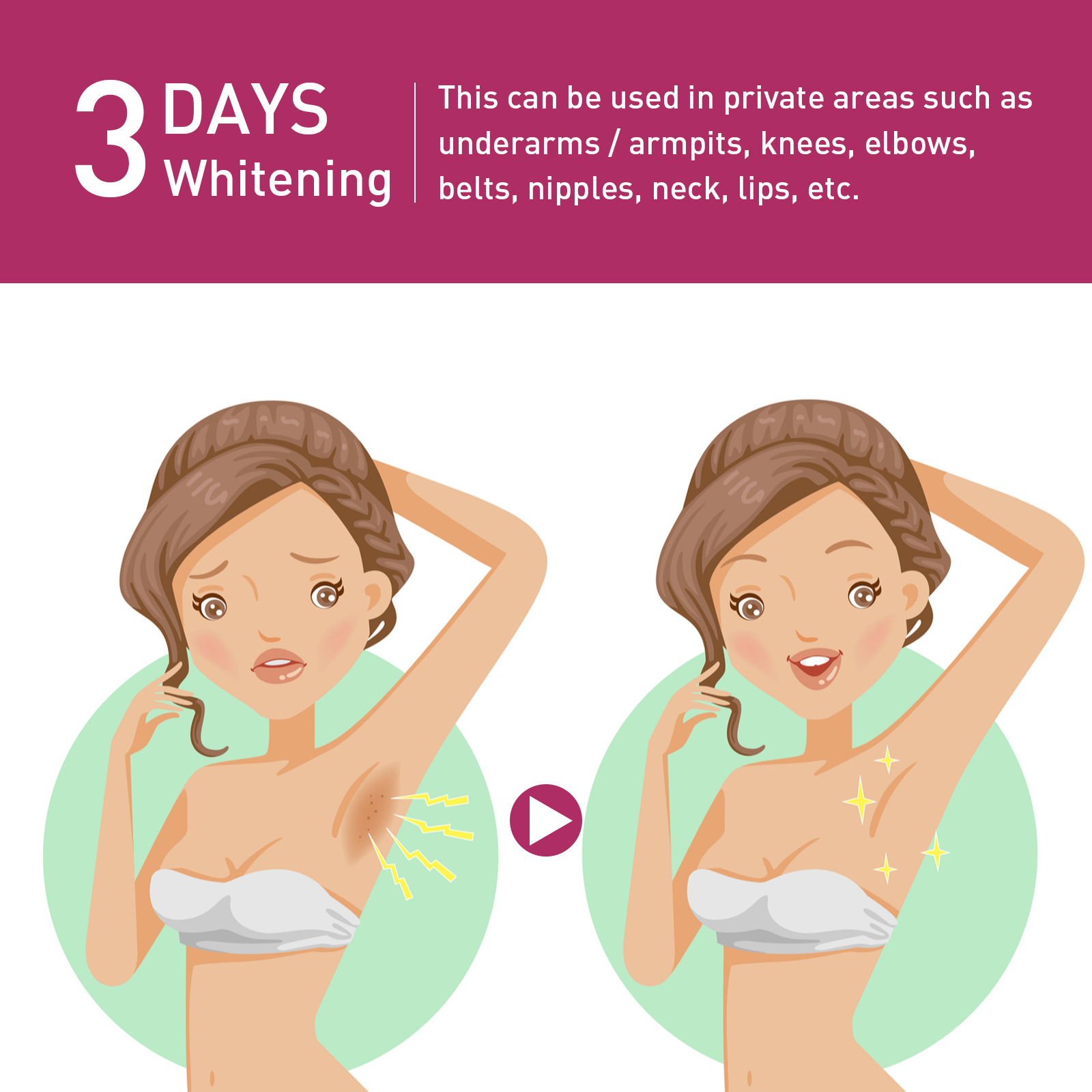 EELHOE Underarm Whitening Cream Repairs armpit joints and dilutes melanin Moisturizing and rejuvenating skin whitening cream_voghion.com