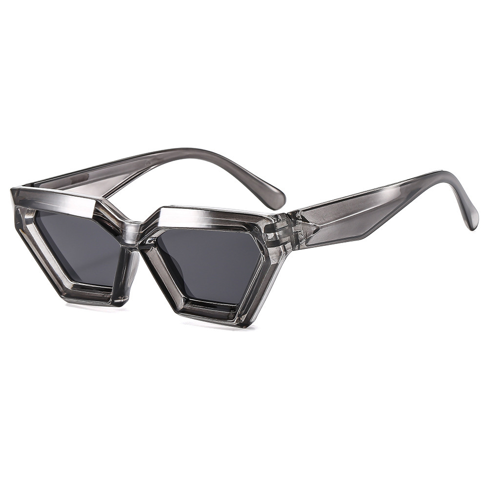 Nuevas gafas de sol de diamantes punk hip-hop de marco grueso transfronterizas, gafas de sol de alta gama irregulares, gafas de sol de moda transfronterizas