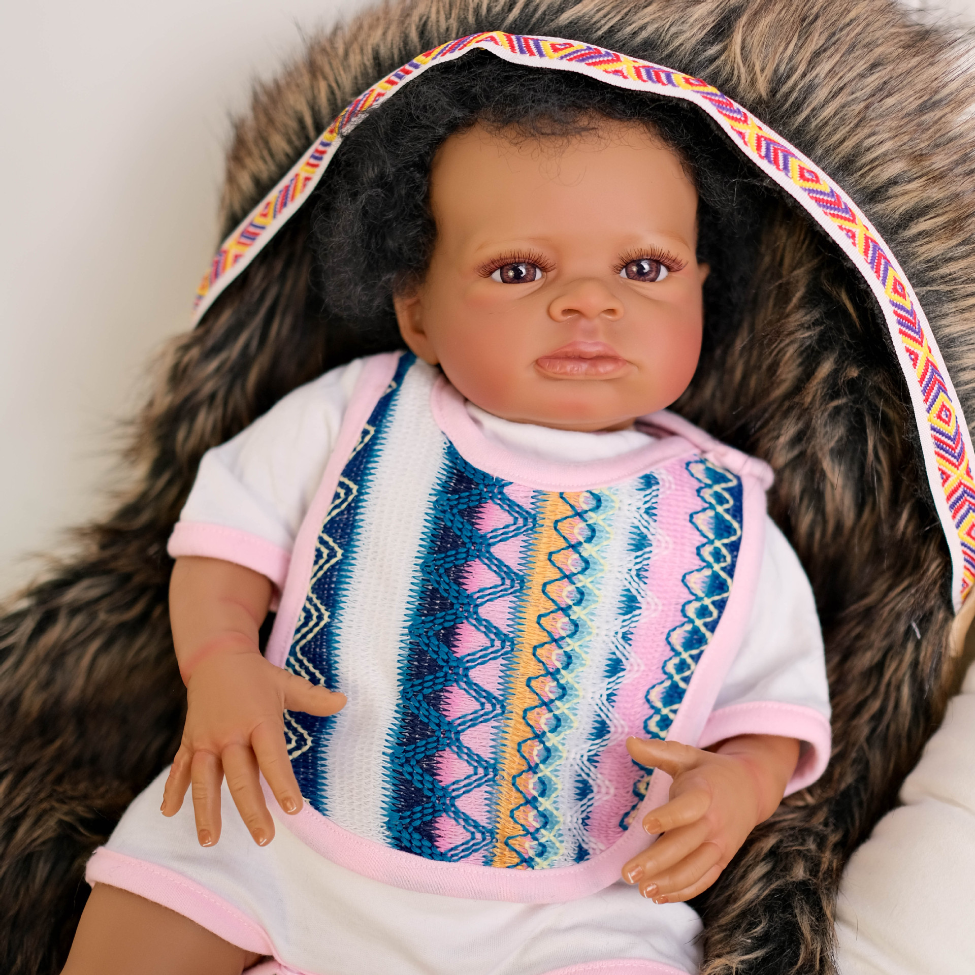 50 cm muñeca de simulación piel negra Lanny Indian Dolls venta caliente transfronteriza de una pieza