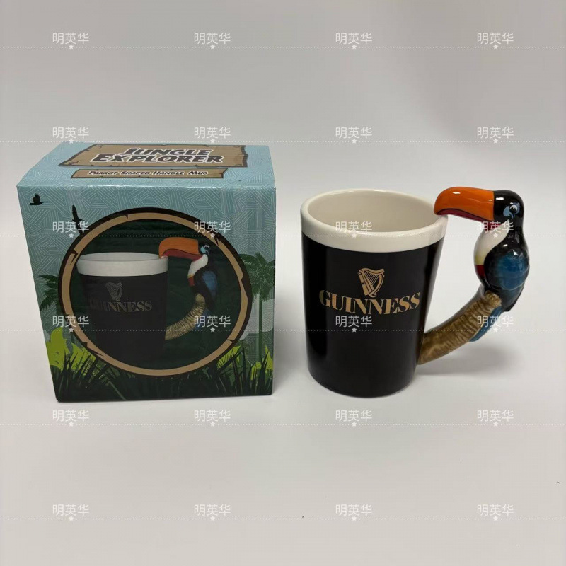 Taza creativa 3D con diseño de animal y etiqueta dorada, lujo ligero de alta gama, venta directa de fábrica transfronteriza, taza creativa