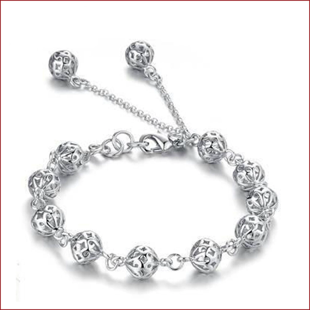 Silver Bracelet, Korean Style, Lobster Clasp, Silver‑Plated Copper, 0.03 kg