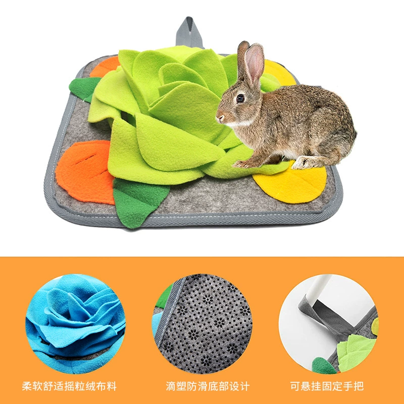 Amazon rabbit sniffing mat educational fun toy to release stress slow food training mat pet sniffing mat