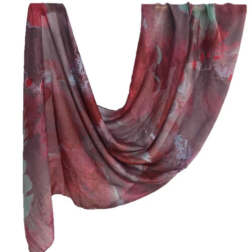 【Cotton Bleaching Print】Bestselling Watercolor Series Printed Scarf Double-Sided Penetration Soft Tie-Dye Eastern Style