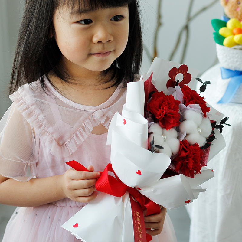 Yunnan inmortalidad flor de Navidad inmortalidad claveles buquete de dibujos animados al por mayor para el regalo del maestro del día del maestro