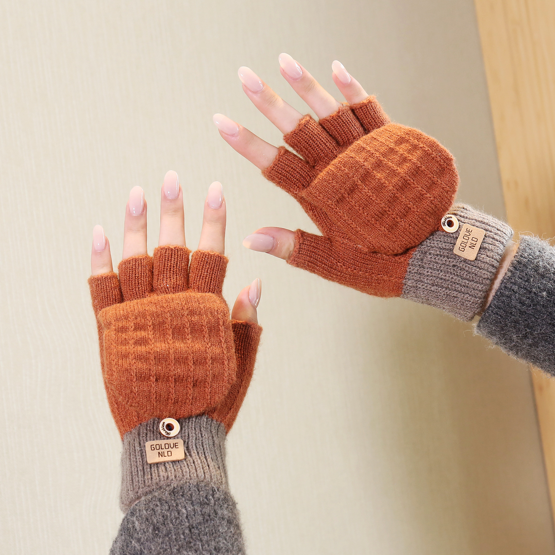 Guanti invernali in velluto spesso antifreddo da equitazione con touch screen, caldi guanti unisex in lana_voghion.com