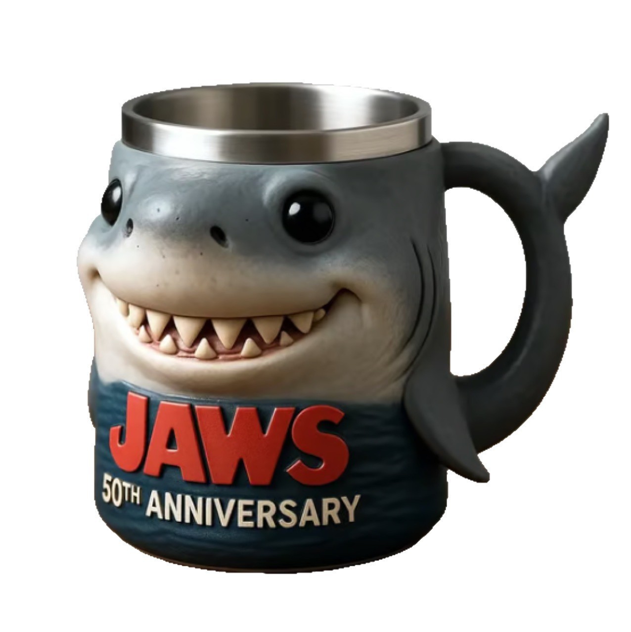 Taza 3D con Diseño de Tiburón Blanco, Conmemorativa del 50 Aniversario de Jaws, Taza Creativa de Moda, Disponible en Sitio Web Independiente
