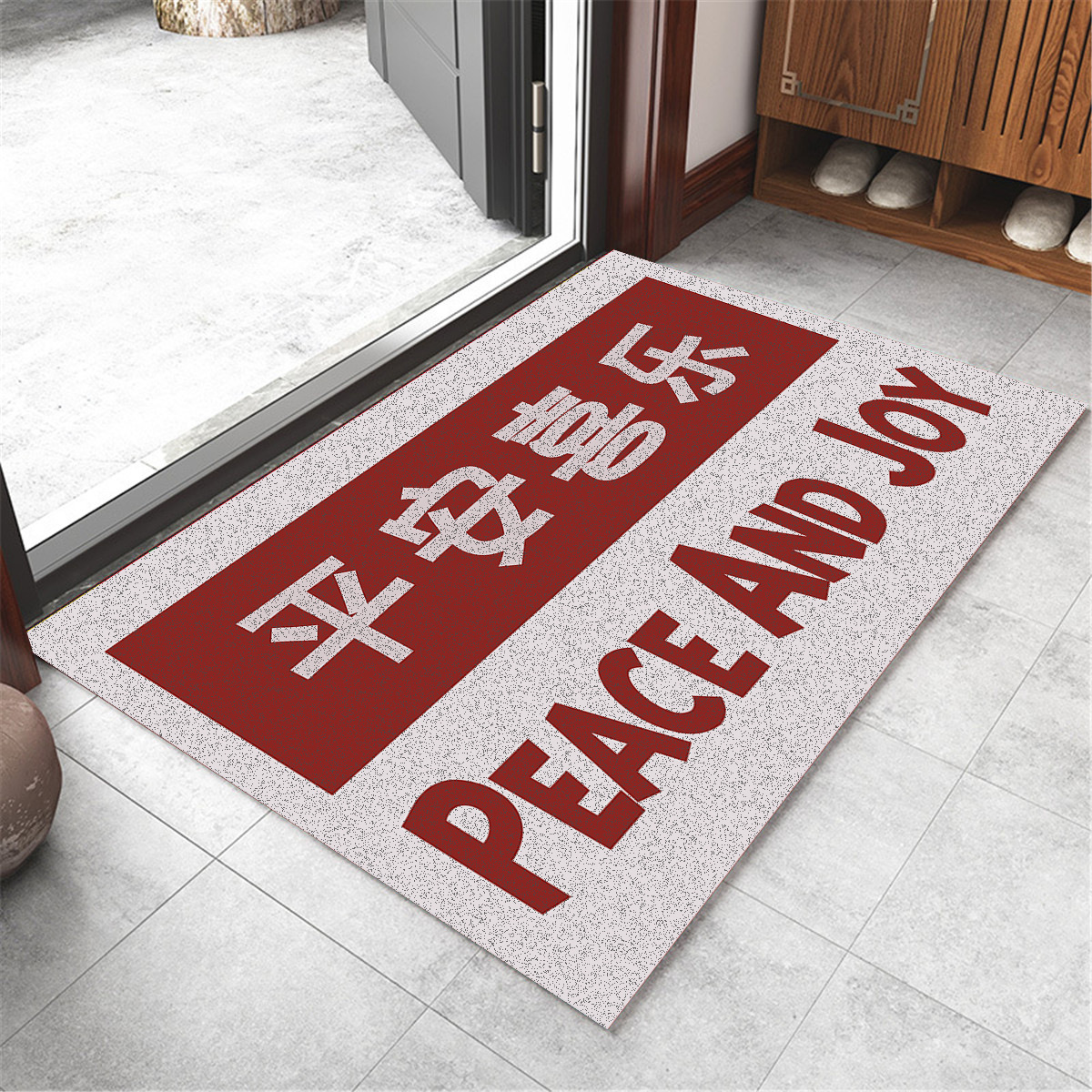 Nacional de moda anillo de seda puerta Mat Puerta de bienvenida PVC impermeable antideslizante pie estera raspado barro frotando suelo se puede cortar