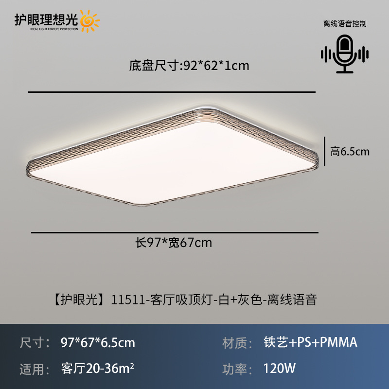 Luz de techo de la sala de estar italiana de lujo moderno y simple de alto nivel de protección de los ojos de la lámpara principal de toda la casa combinación de lámparas Zhongshan 323L