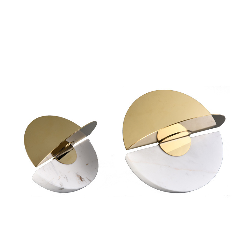 现代极简北欧大理石水晶几何球形摆件样板间软装电视柜书房装饰品