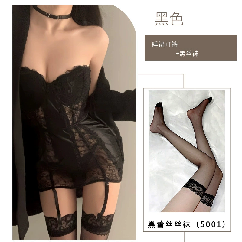 Комплект бюстье с кружевной поддержкой, бюстгальтер-лиф Purple Lace с подвязками и чулками, one size