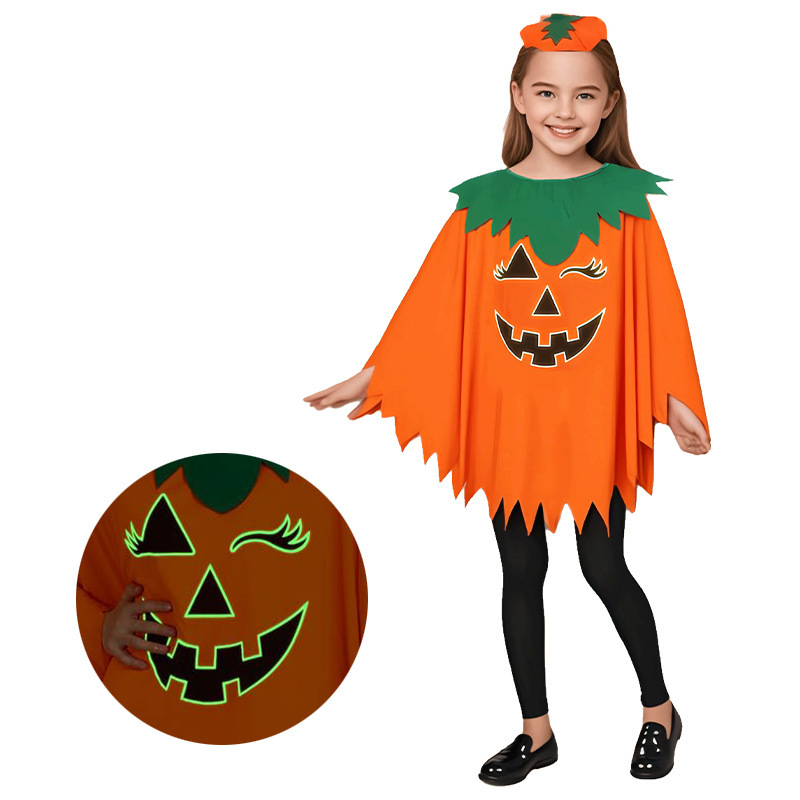 ハロウィーンパーティー大人子供カボチャ衣装マントケープカボチャ波ケープカボチャキャップカチューシャセット|undefined