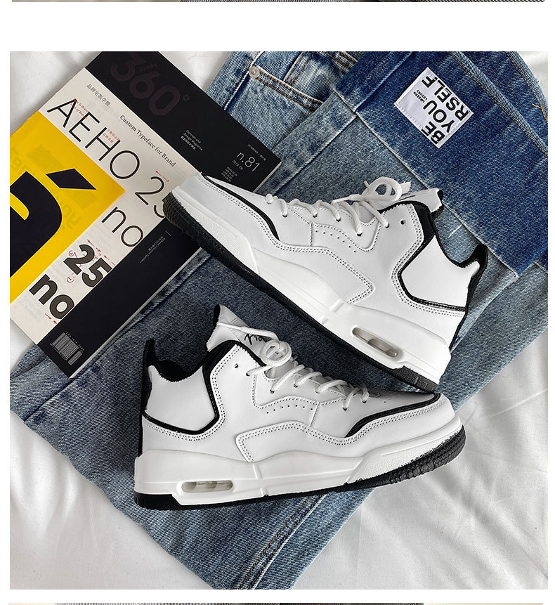 A J Chaussures de basket-ball tendance pour hommes True Ai r Coussin Chaussures de sport chinoises Couple chaussures blanches en cuir collant froid une pièce livraison directe_voghion.com