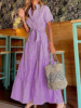 Fashionable long dress, suitable for import, city style, with short sleeve, loose fit, mid-length