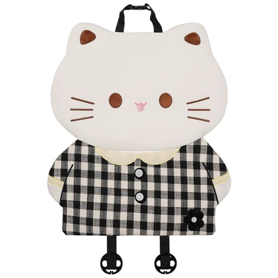 Headrest – Stylish Goddess Car Pillow - plaid-three-dimensional-cat-cushion-black-backrest