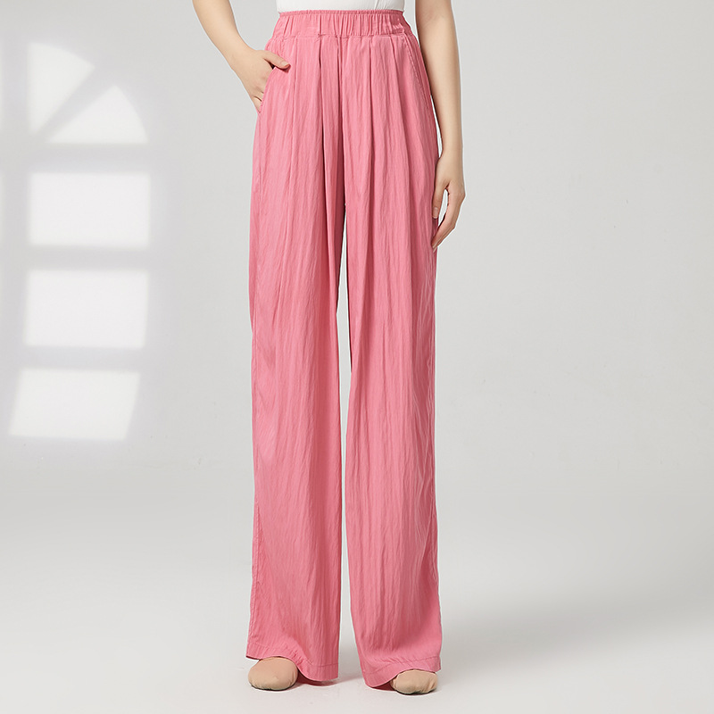 Dance Pants Summer New High-Waisted Loose Drapey Ice Silk Wide-Leg Pants Can Be Worn Daily Practice Pants Yamamoto Pants