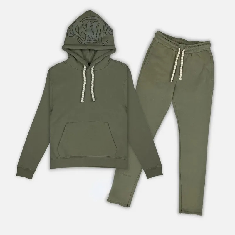 SynaWorld sudadera pantalones de chándal de dos piezas y2g carta bordado oversized HOODIE sweatpants traje