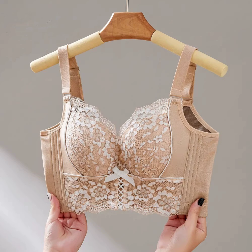 Lace underwear, supporting push up bra, oil