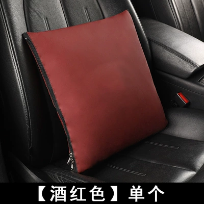 Waist support Support Dual-Use Foldable In-Car - skin-feeling-leather-wine-red