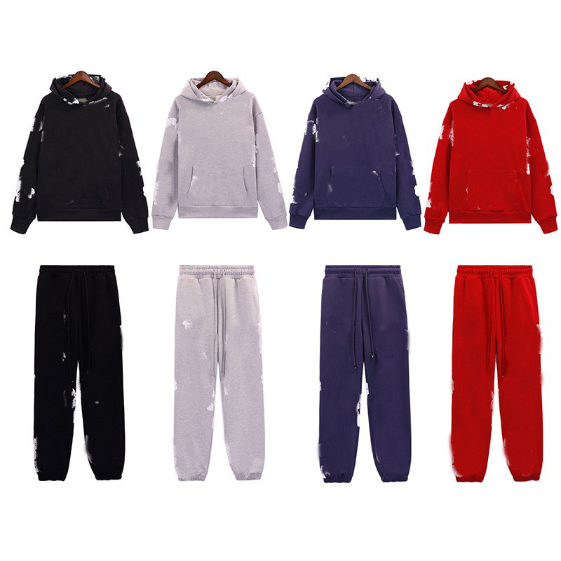 Autumn and Winter New Couple Suit Sweatshirt Pants Fleece-Lined Men's Loose Casual Sweatshirt Main Line American Hoodie