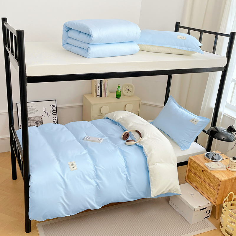 Dormitorio de estudiantes Conjunto de algodón de seis piezas Ropa de cama para estudiantes universitarios Algodón Tres juegos para estudiantes Ropa de cama de apoyo de 90*200