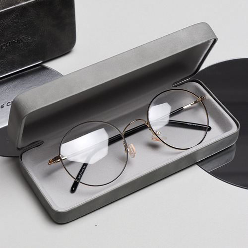皮质眼镜盒EVA材质墨绿色灰色纹理日韩系太阳镜收纳盒近视眼镜盒