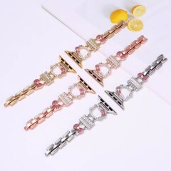 凯蒂小猫钻金属表带适用于苹果Apple表带iwatch10/98765432SE表带