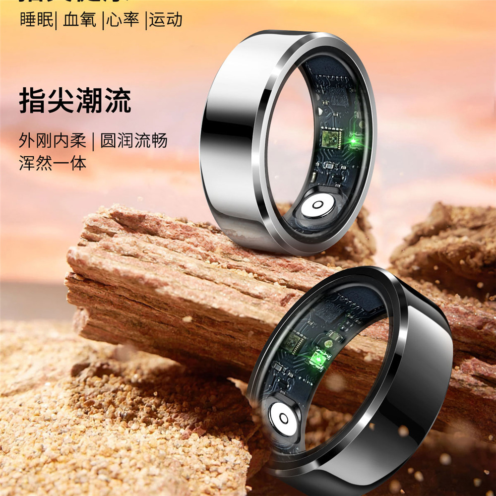 Nuevo anillo inteligente transfronterizo R6 con compartimiento de carga, medidor de frecuencia cardíaca de oxígeno impermeable, anillo inteligente para usar