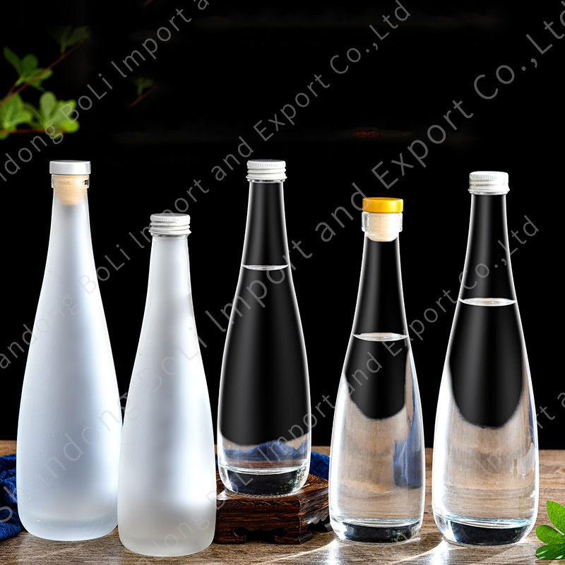 厂家批发330 500ml玻璃矿泉水瓶 依云同款矿泉水瓶 丝印烫金
