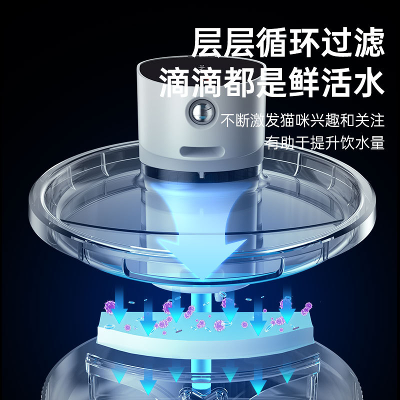 Nuevo dispensador de agua inteligente para mascotas, sensor de distancia silencioso, dispensador de agua y electricidad, dispensador de agua transfronterizo