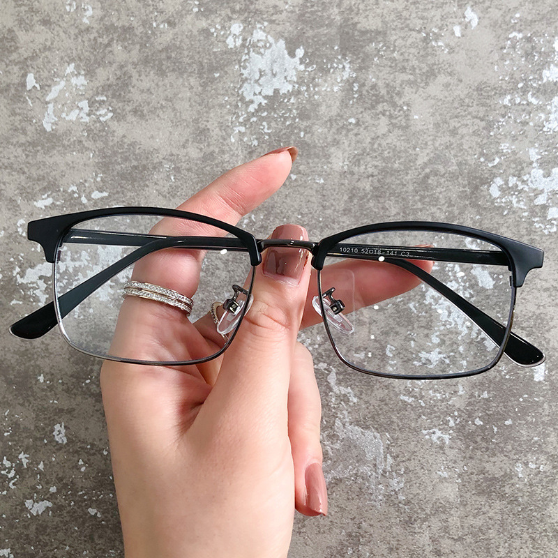 10210防蓝光平光镜半金属无度数平面眼镜架抗蓝光眼镜框家厂批发