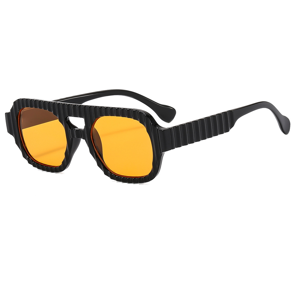 Retro Vertical Striped Women's Sunglasses High-end Trendy Shades_voghion.com
