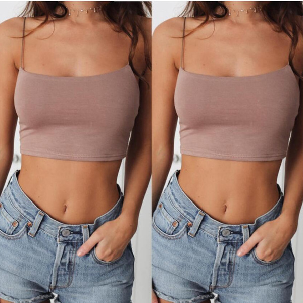 summer solid sexy bra top