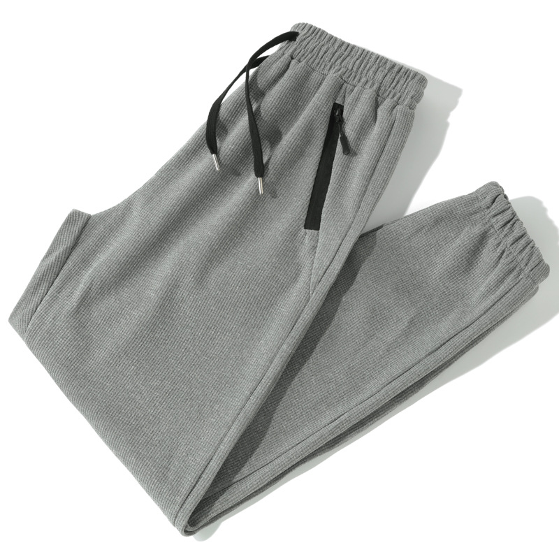 Autumn demi-season solid color men's trousers with zipper for…