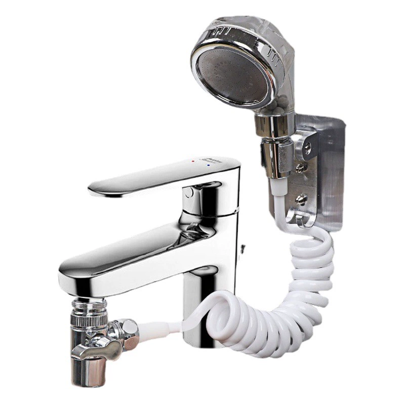 Смеситель для парикмахерской, внешний душ, ванная комната, ручной телескопический удлинитель под давлением, небольшой набор насадок, шампунь, артефакт