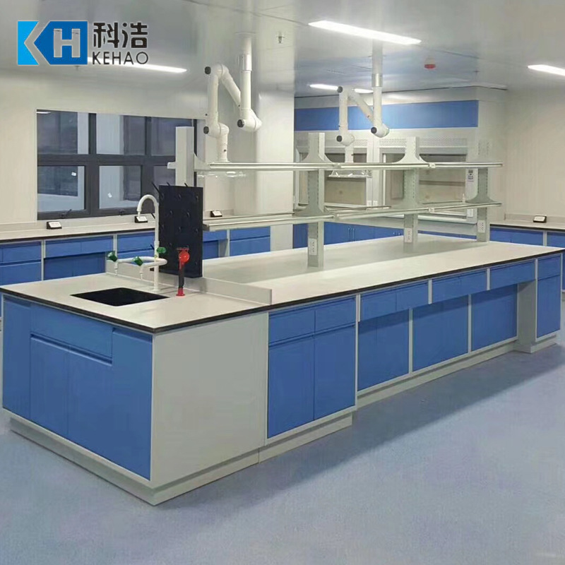 Steel Structure test bench side bench middle central bench fume hood school test bench steel wood test bench side bench