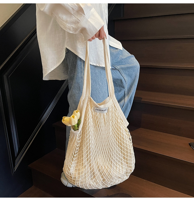 Lazy style large bag Women's 2025 new trendy and versatile single-shoulder bag with large capacity hollowed-out tote bag undefined